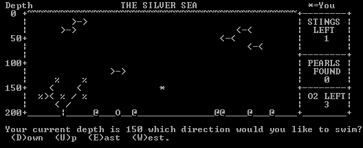 The interface of the game.  Watch out for those stinger fish!