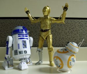 Star Wars Black Series C-3P0, Bandai R2-D2 and BB-8
